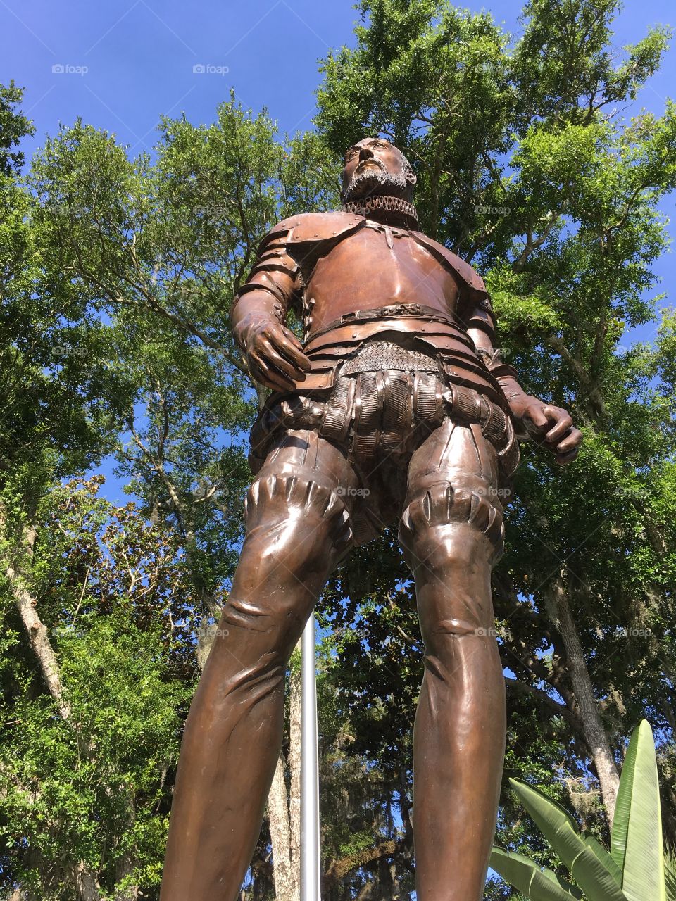 Pedro Menendez de Avilas statue at the Fountain of Youth in Florida 