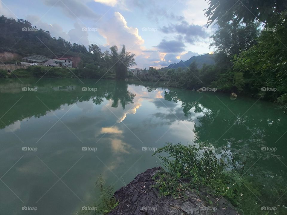 late afternoon river