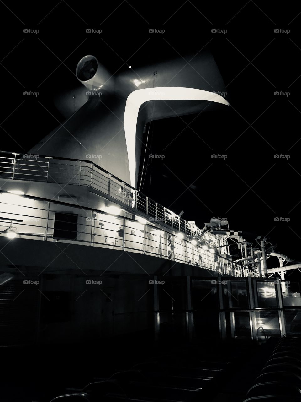 Night view of The Carnival Sunshine Cruise Fantail 2018