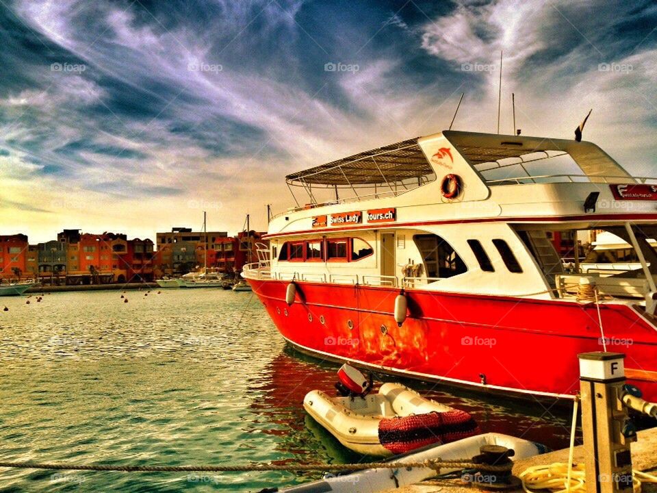 Moored boat