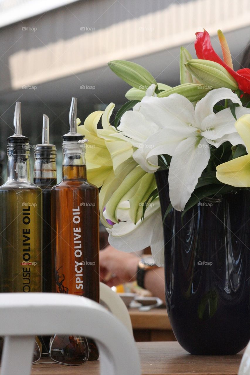 olive oil restaurant table