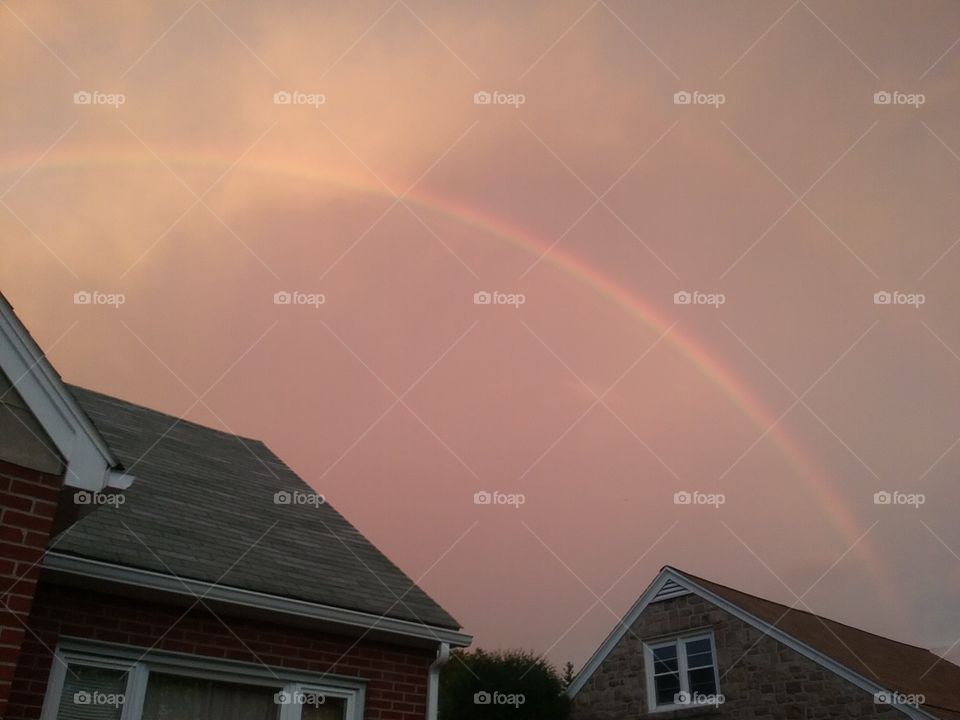 rainbow over our home