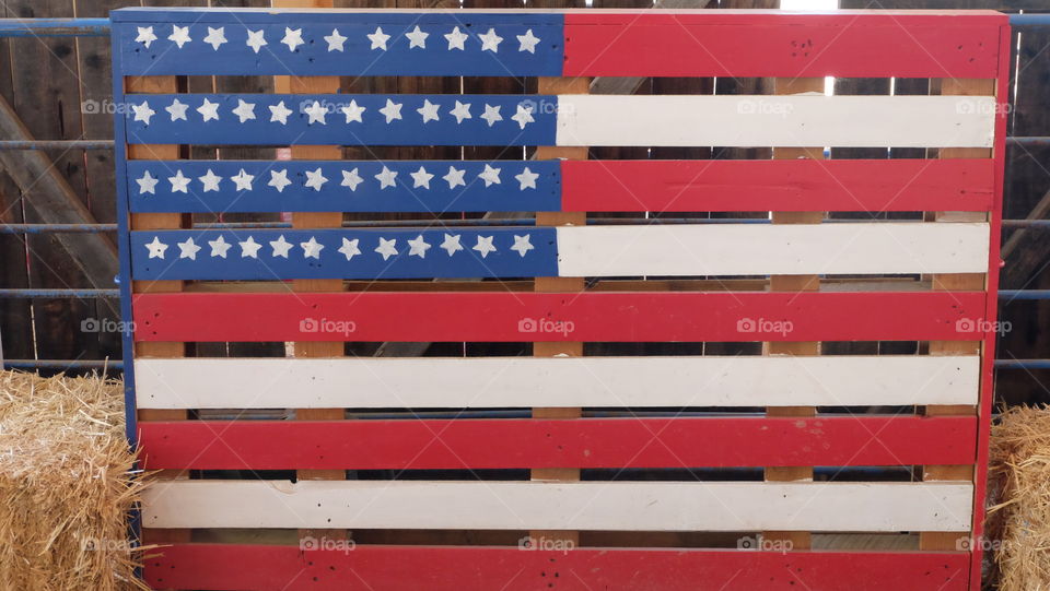 US flag, farm style