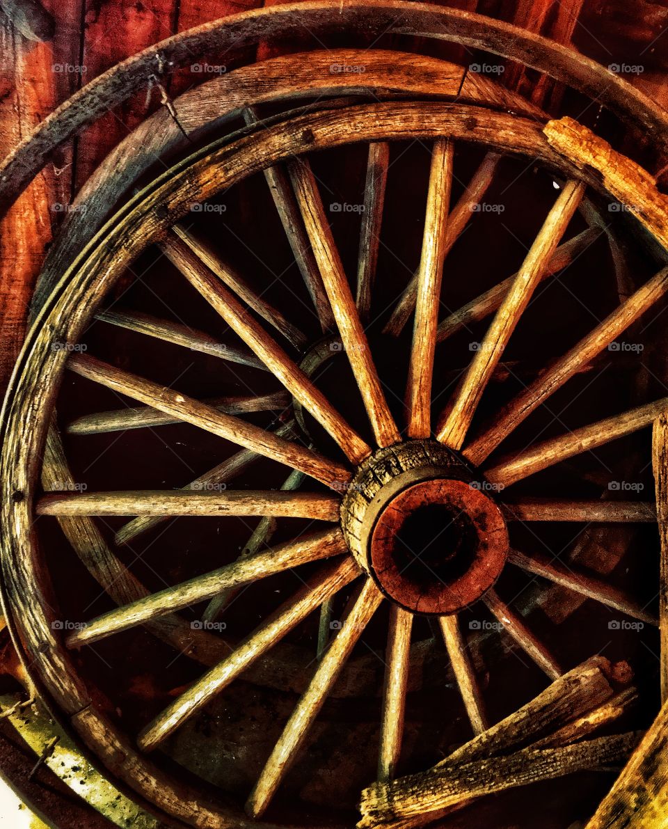 Old wooden wheel—taken in Ludington, Michigan 