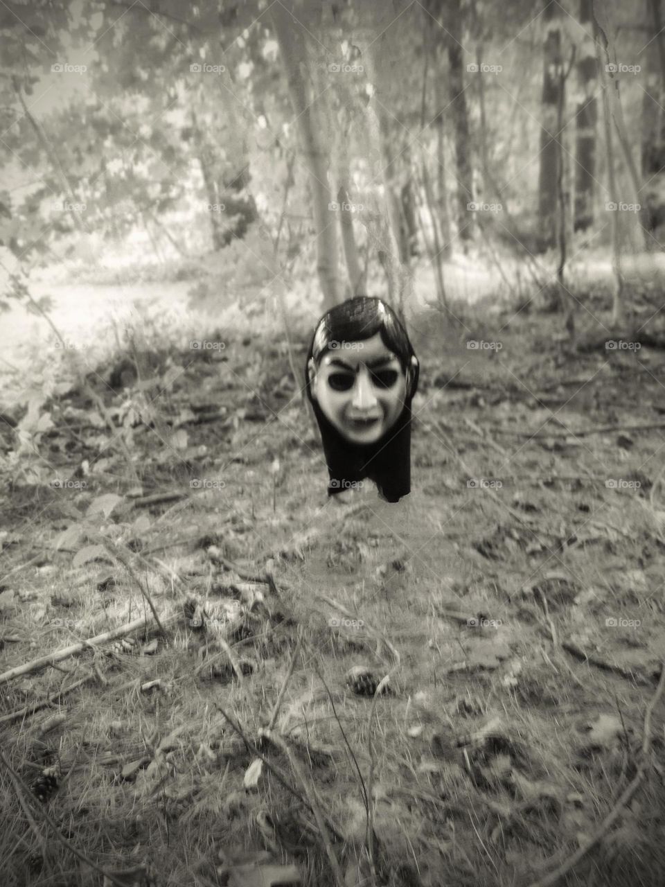 Mask Floating in the Woods