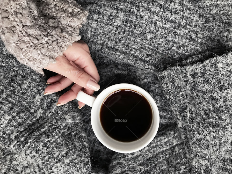 Cozy drinking coffee 