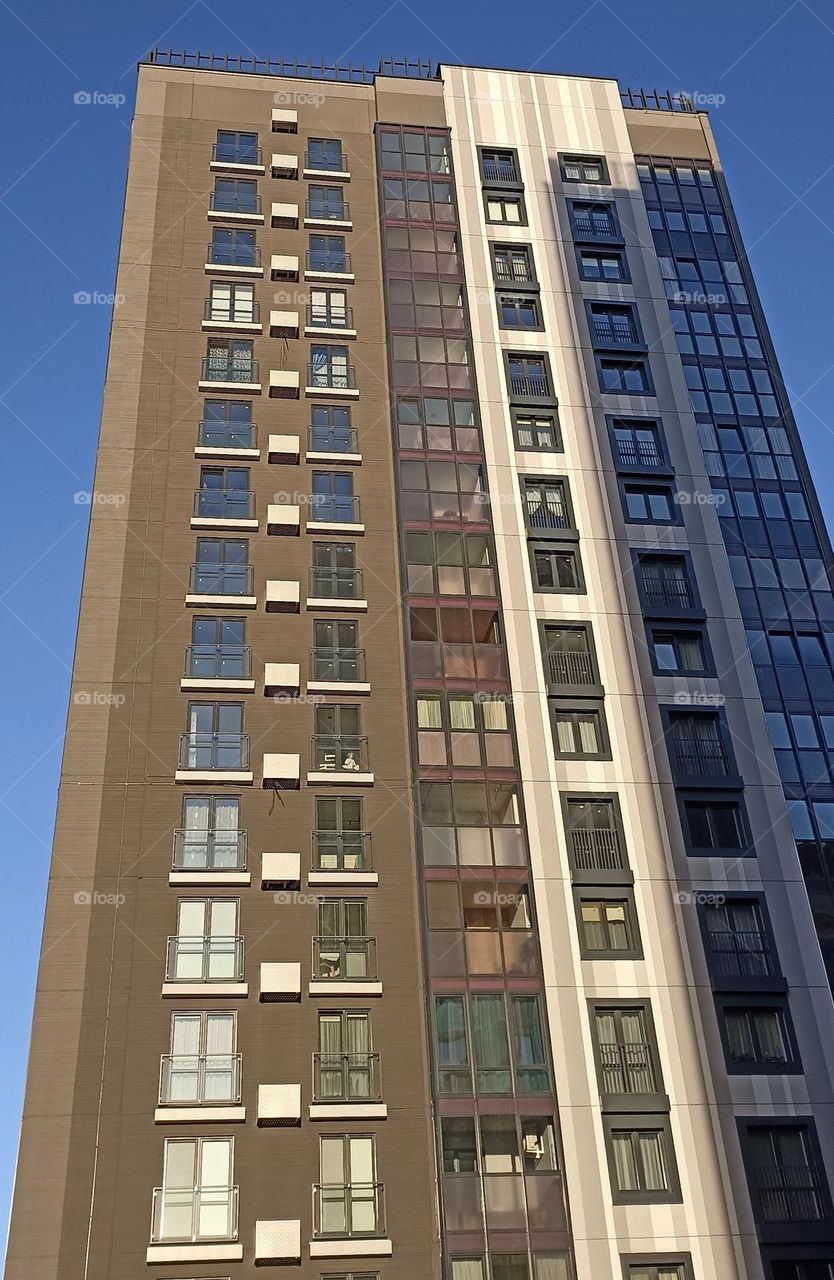 street house view architecture landscape blue sky background