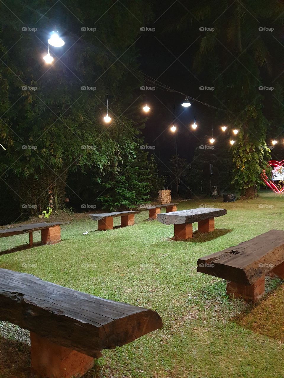 wooden chair in the garden