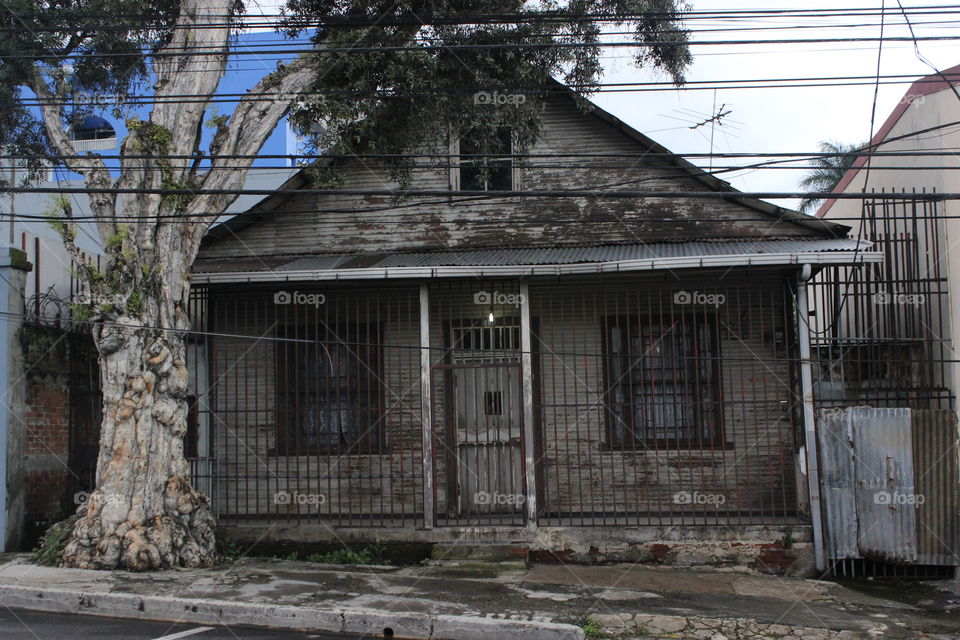 dilapidated  old wooden house