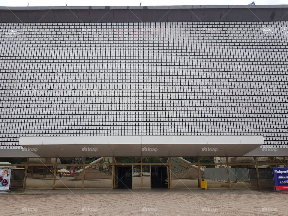 Only rectangles (building facade, Soviet architecture)