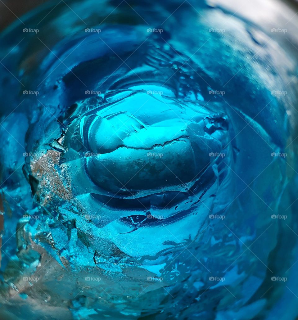 abstract, blue, jelly in the glass