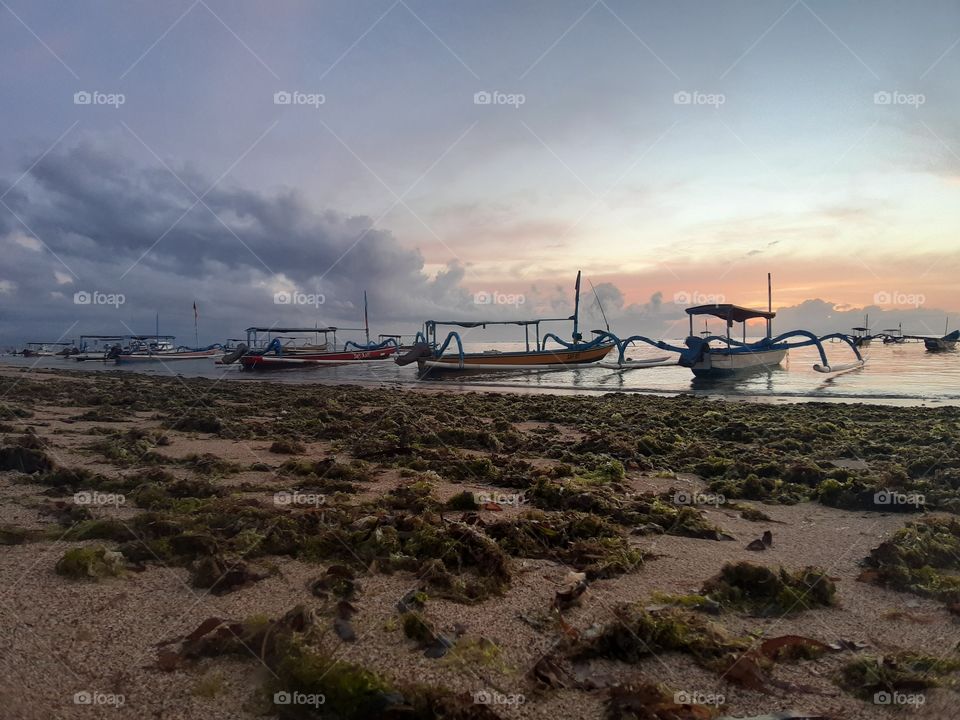 Parking fishing boats on the beach