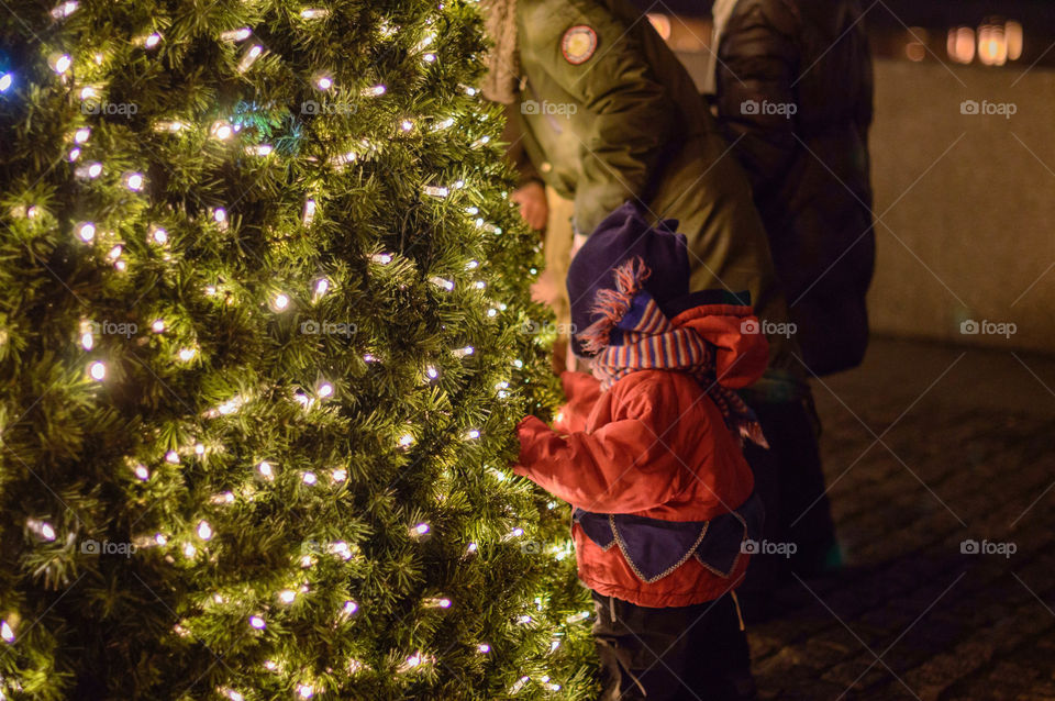 Lights on Christmas tree