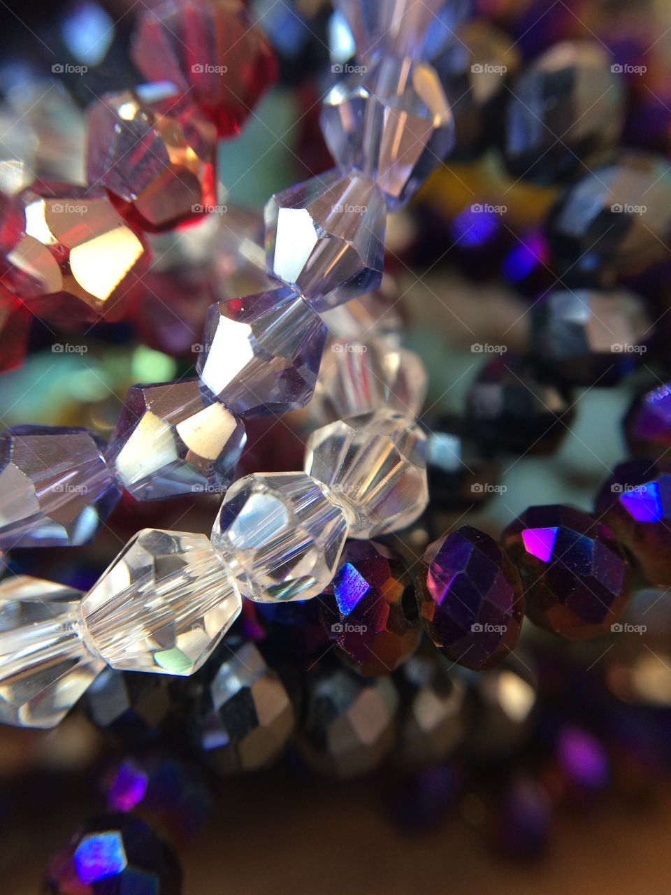 multicolored faceted beads