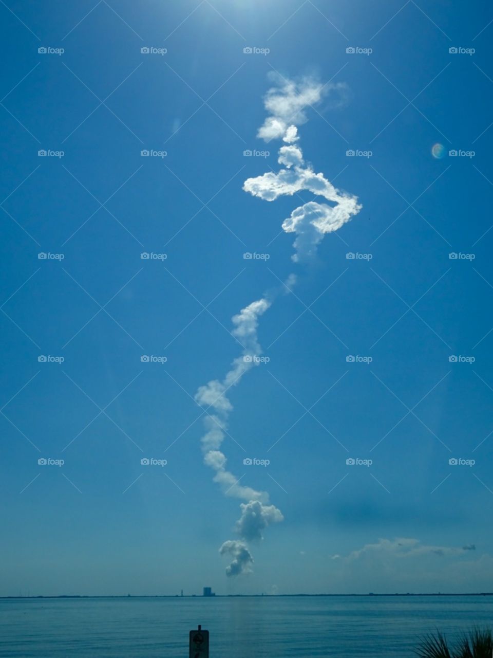 Smoke plume after rocket launch