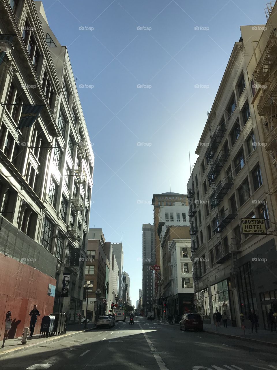 Bright view of city life.