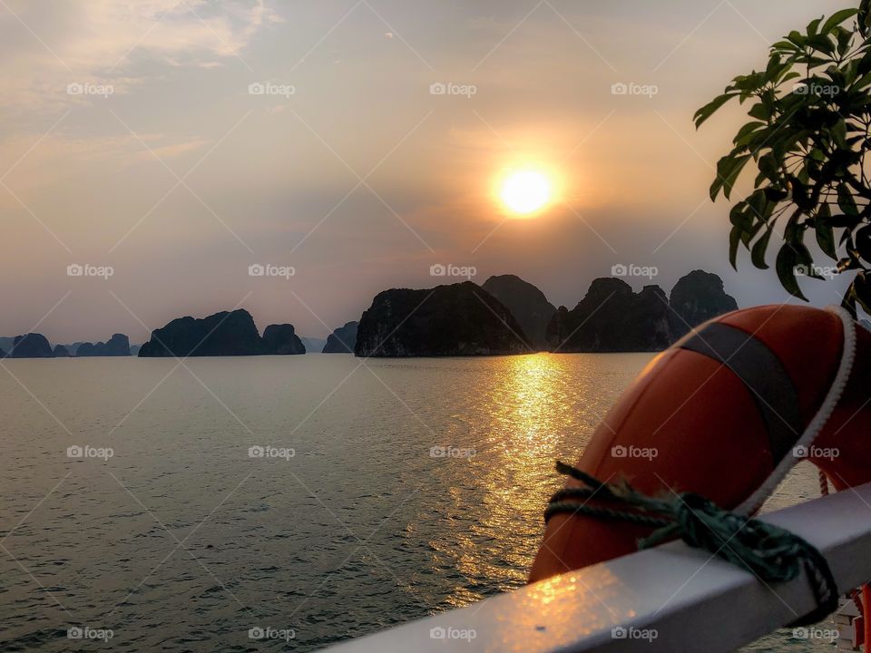 Sailing at sunset 