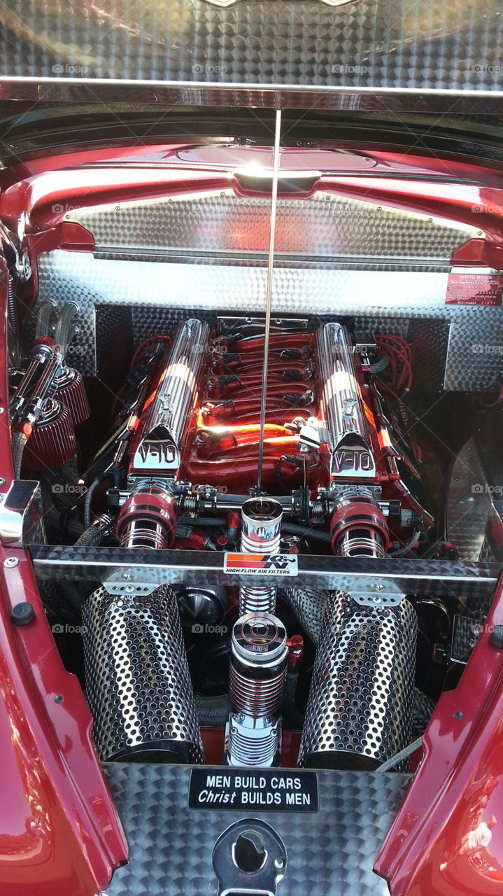 Viper V10 engine in a hotrod at Good Guys Show Columbus Ohio.