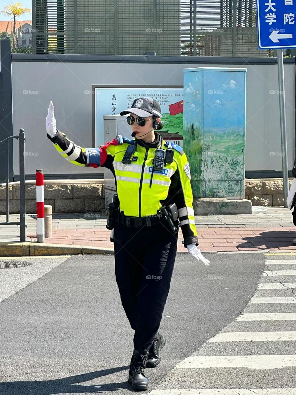 Female police woman at work is the most beautiful 