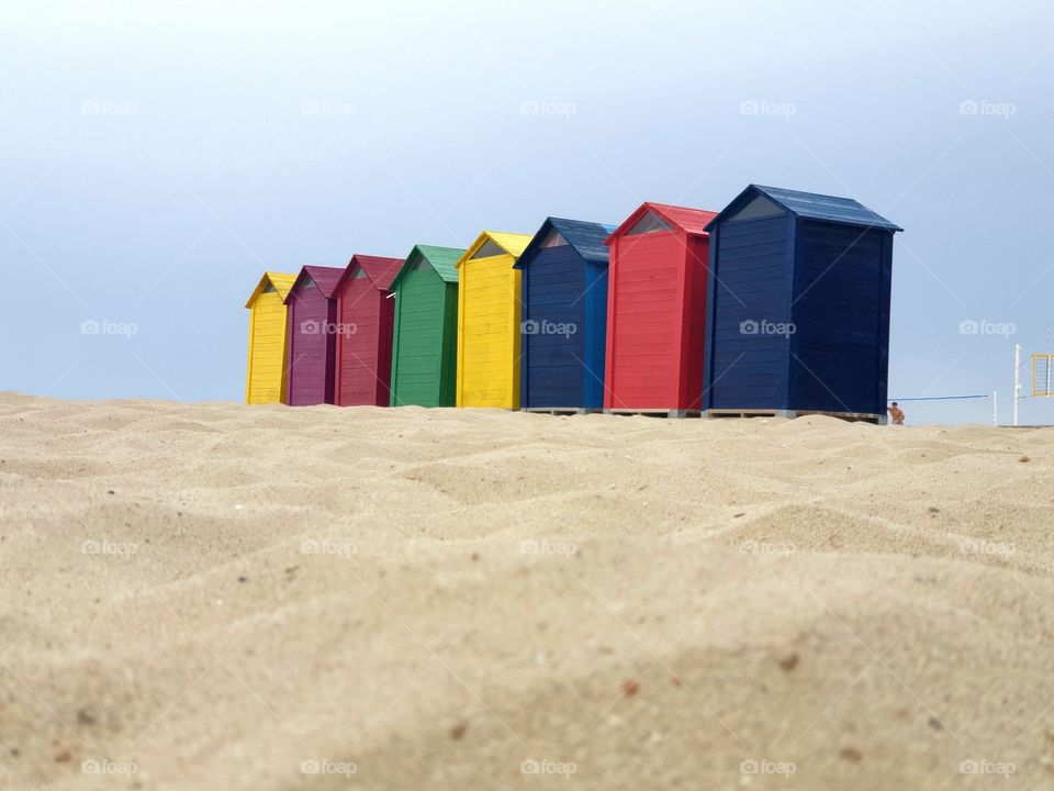 Houses#beach#landscape#colors#sand#sky