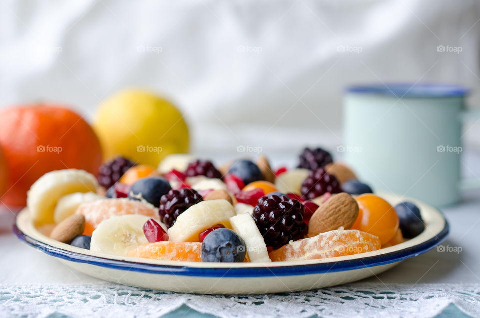 Healthy fruit breakfast