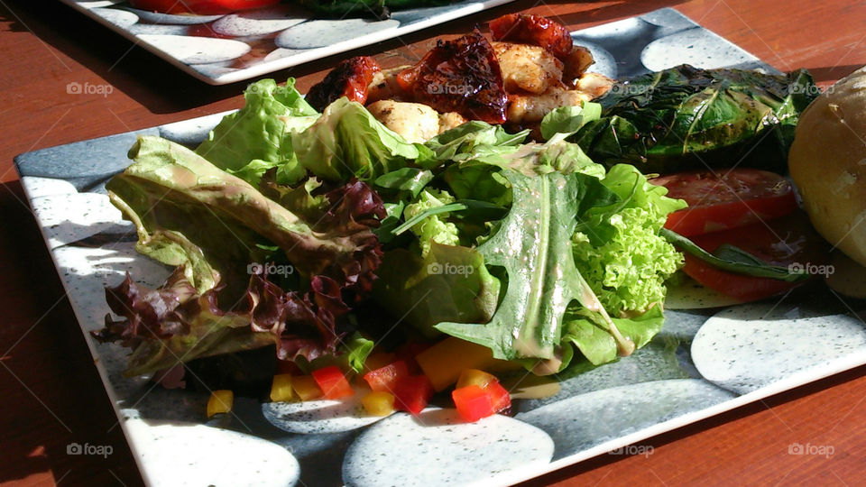 Close-up of salad in plate
