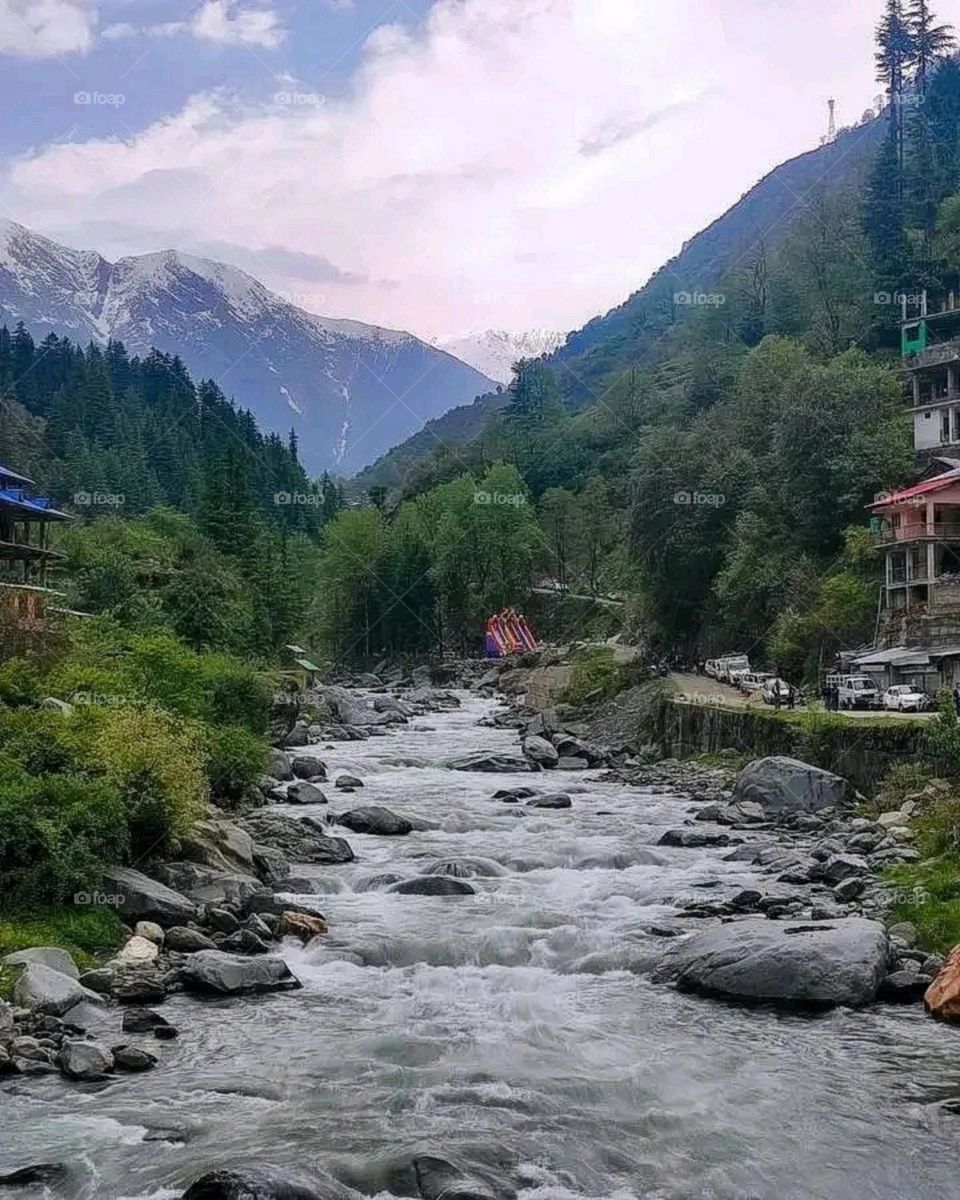 most beautiful and attractive view of the mountains. Himachal Pradesh, India.