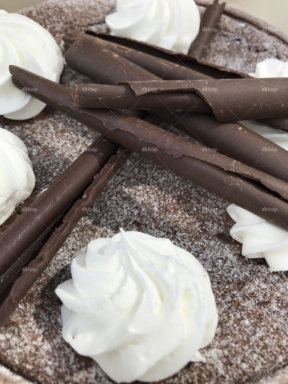 Chocolate cake with cream