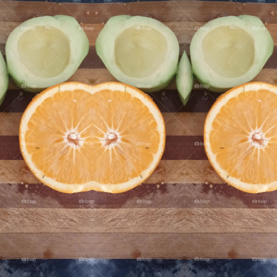 orange and green , fruits variety