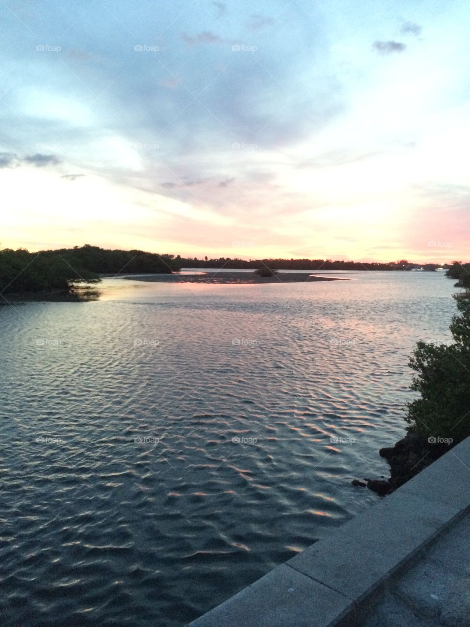 West Palm Beach, Florida river sunset. 