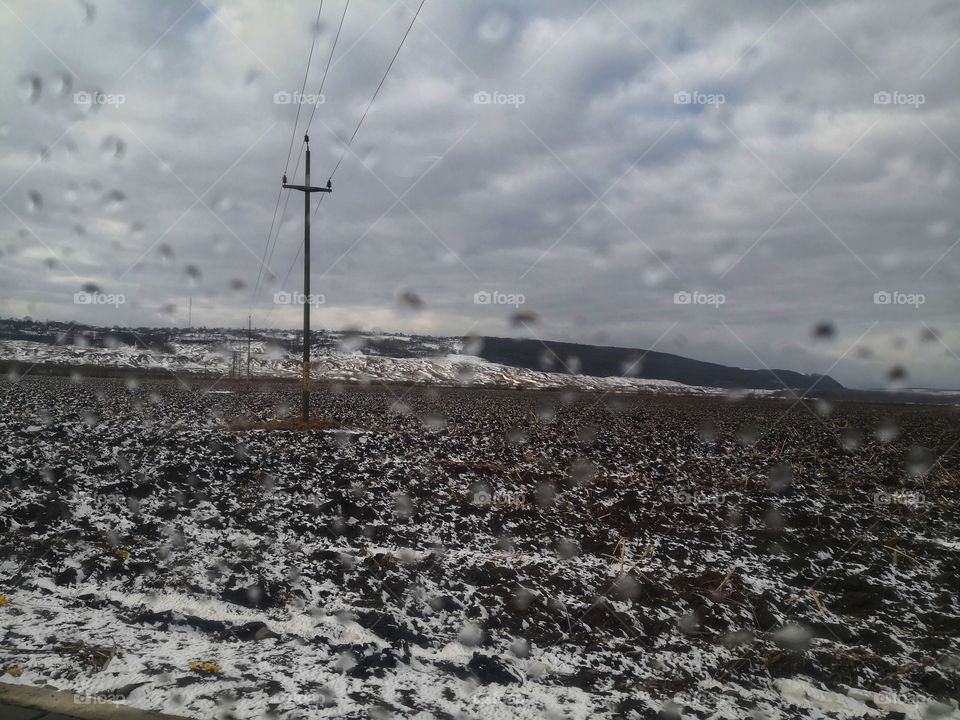Snow-covered fields