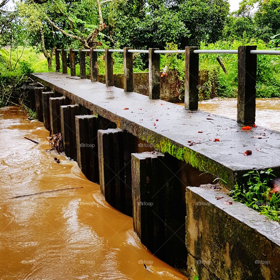 Bridge on rainy day