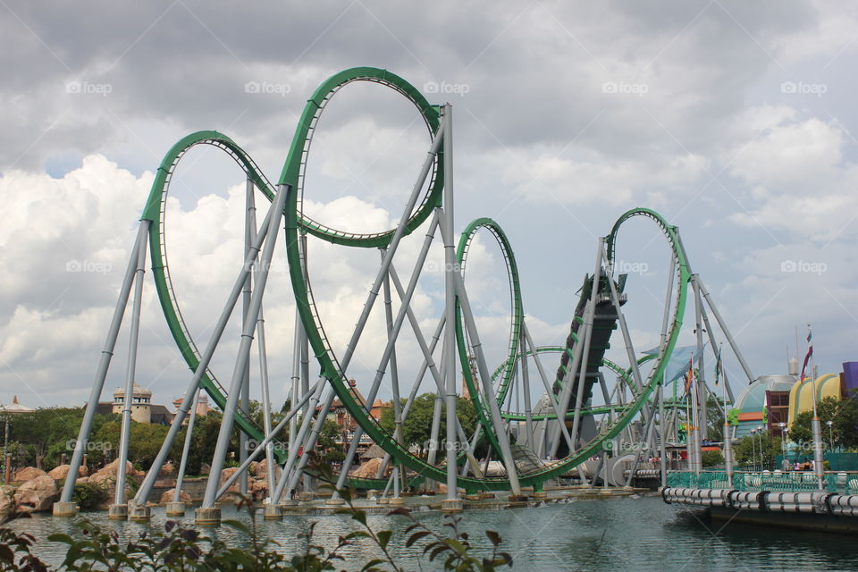 Universal studios. Roller coaster at universal studios