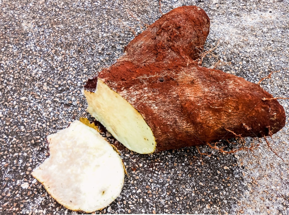 Yam On Outdoor Concrete Pavement