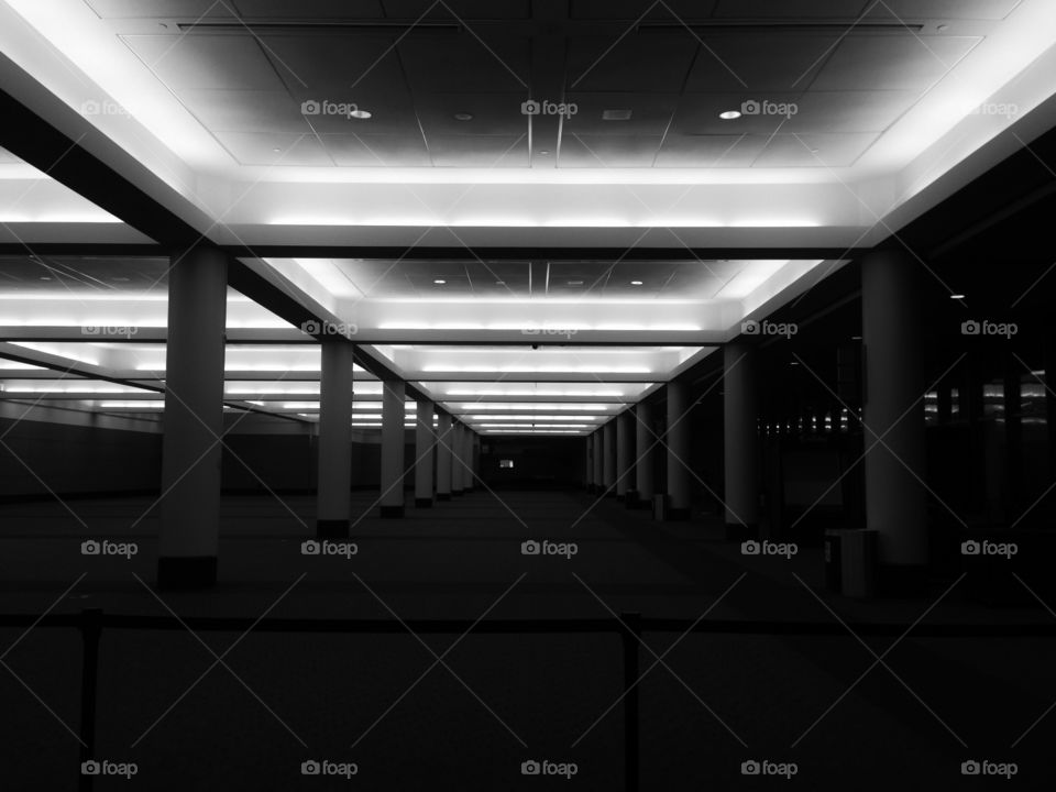 Illuminated underground parking lot