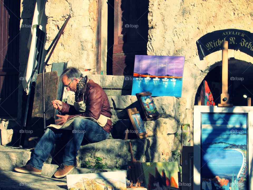 A painter in Eze Montecarlo