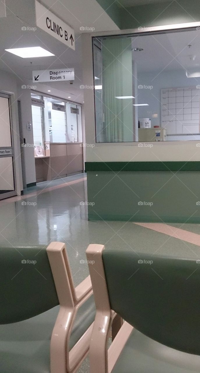 The view from a hospital waiting room.