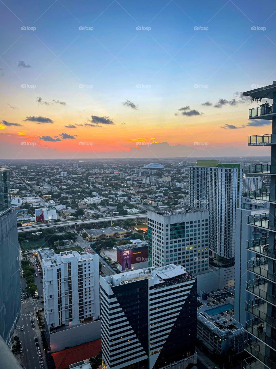 Beautiful sunset in Miami US 