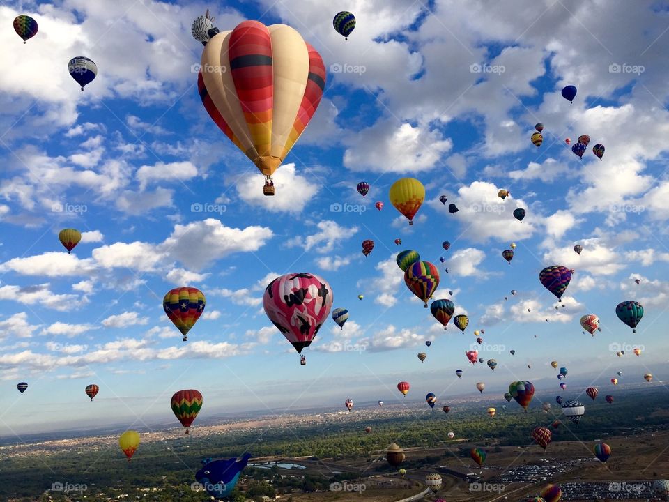 Balloon Fiesta 2015 ABQ. Up in the air, shot of some great colorful balloons!
