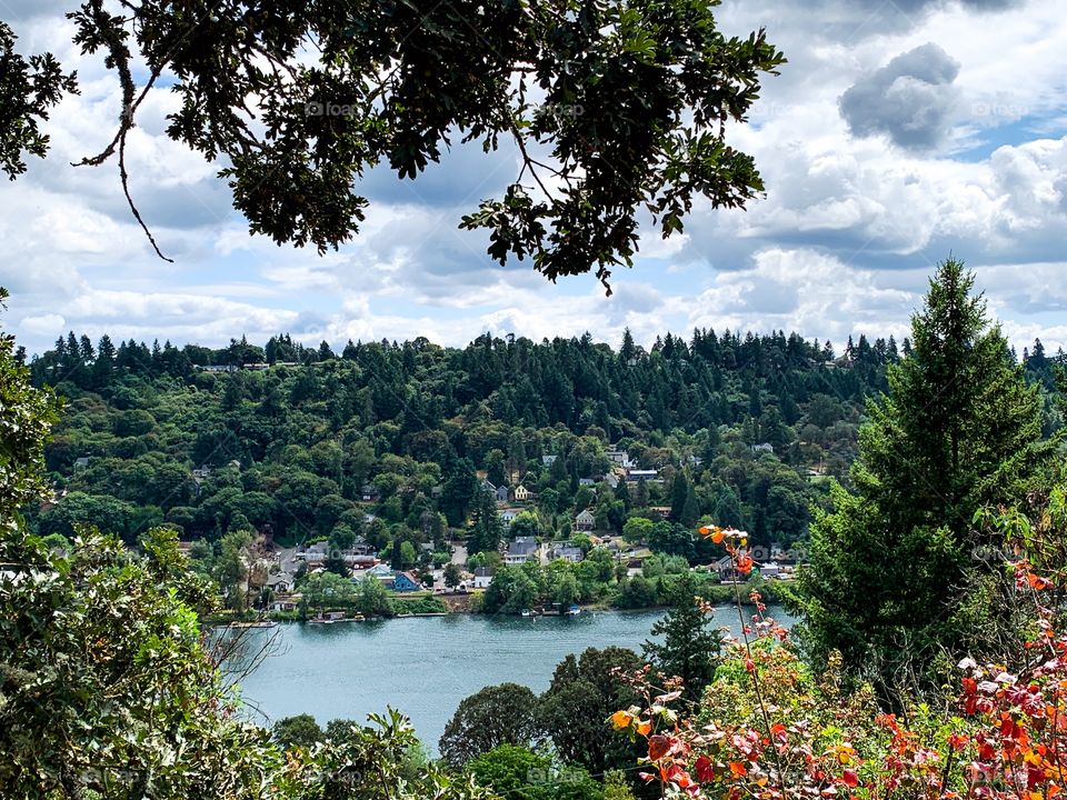 The view of a peaceful Oregon town across the river. This photo was taken right outside Portland in the summer with some of the best weather of the year.