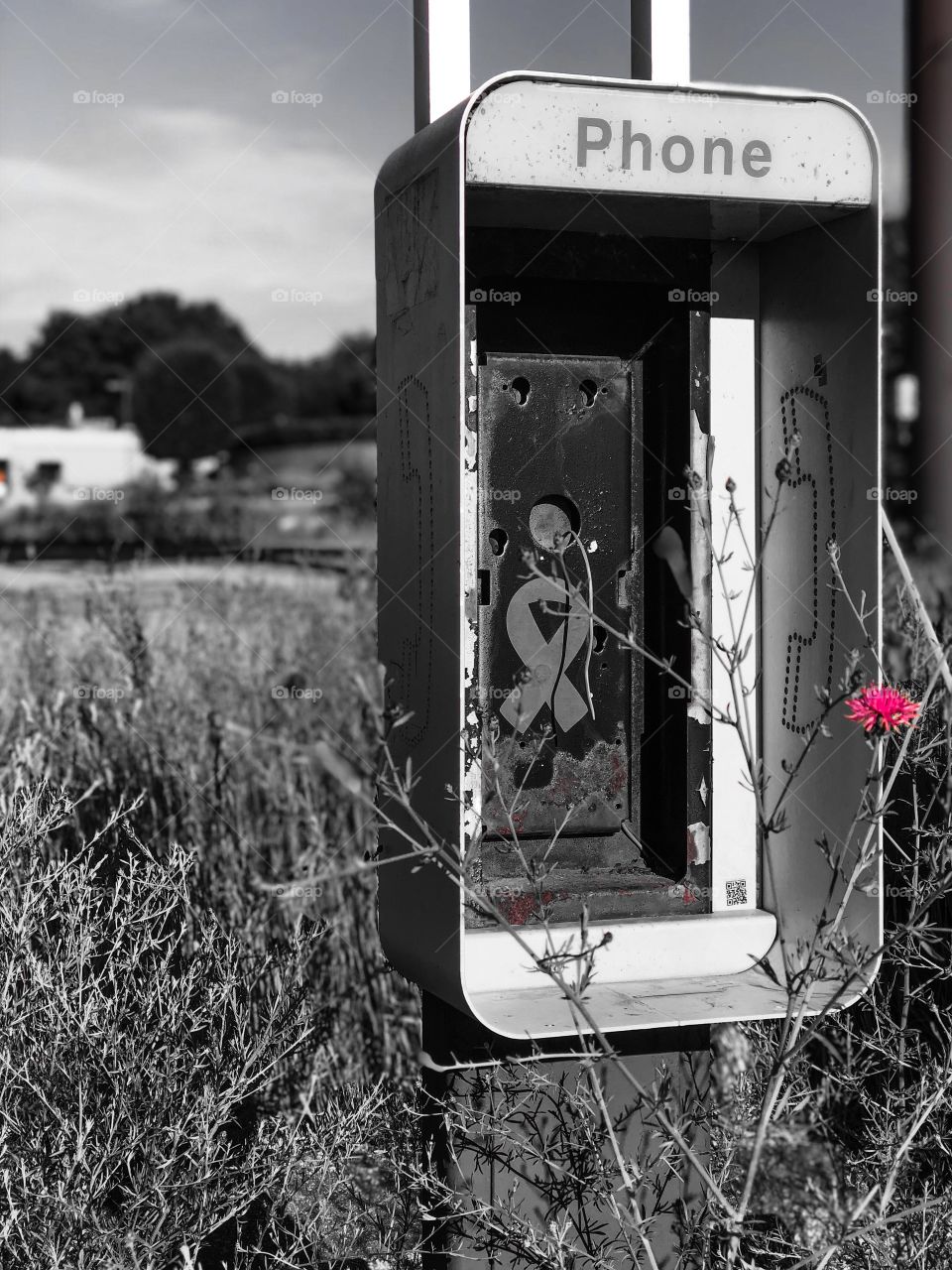 Old abandoned phone booth