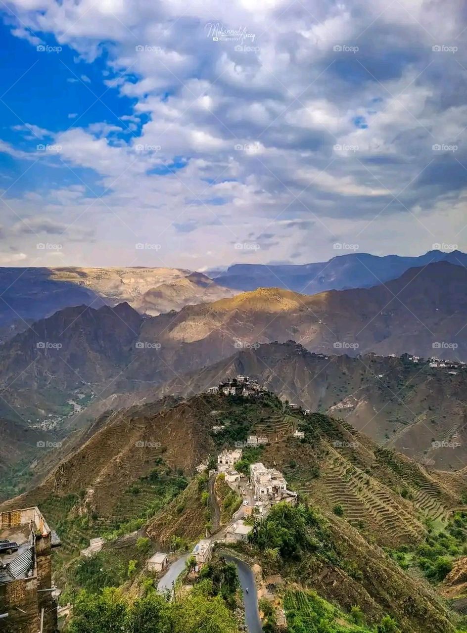 Glory be to God, the magnificent and picturesque view and the natural green trees are a view that is nothing more wonderful than it