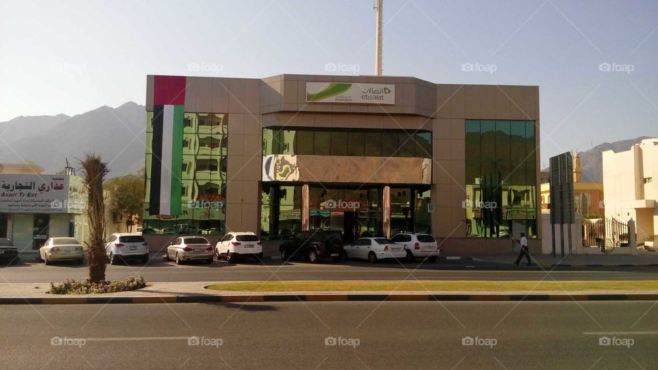 Emirates telecom etisalat building Khofakan United arab emirates