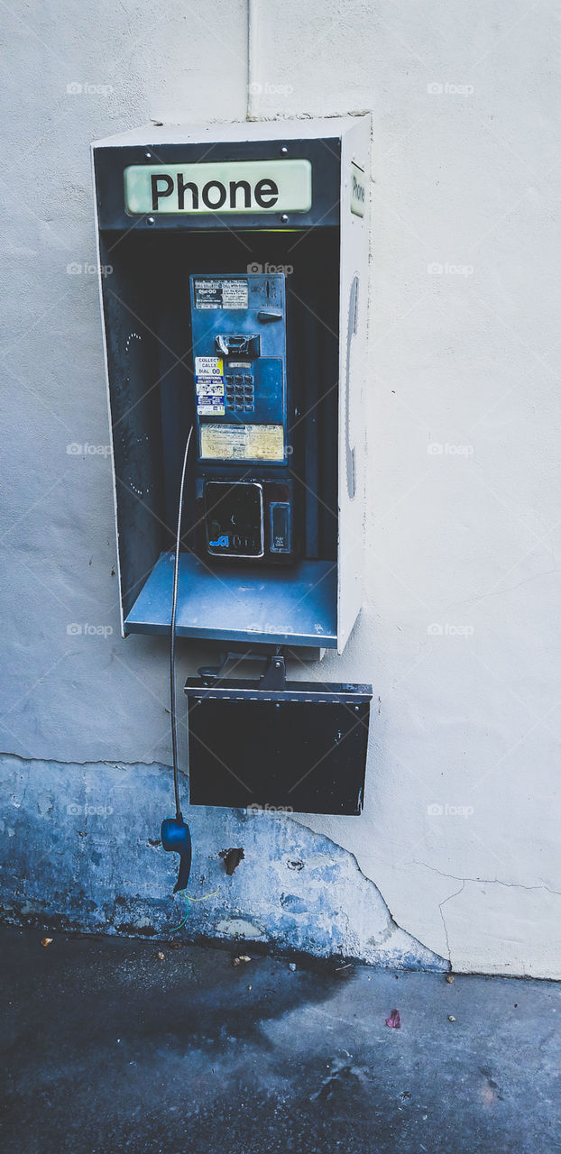 Old public telephone