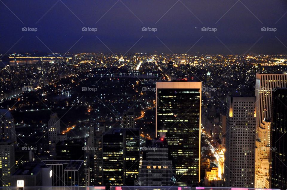 New york at night, top of the rock night view