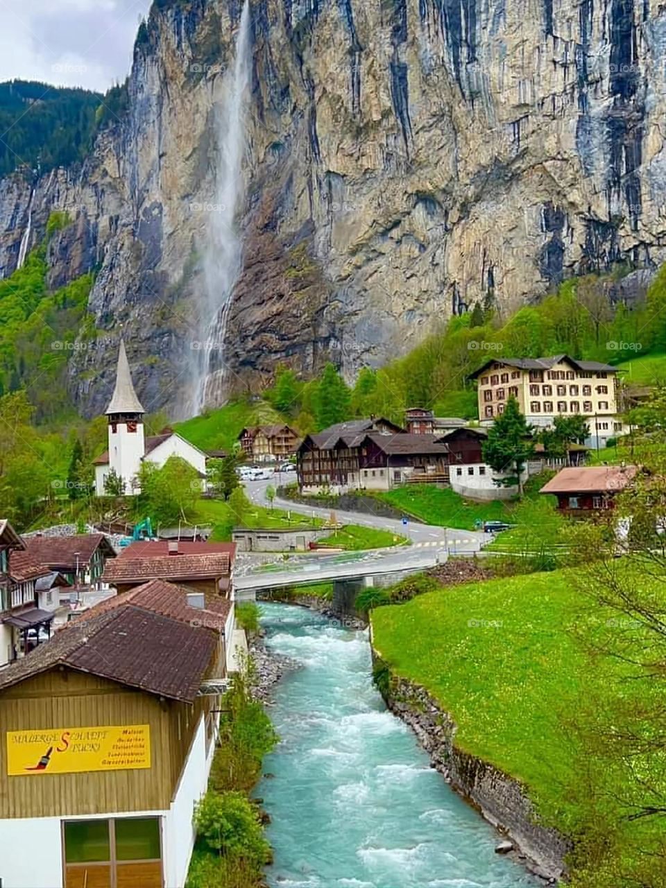 Glory be to God, the magnificent and picturesque view and the natural green trees are a view that is nothing more wonderful than it