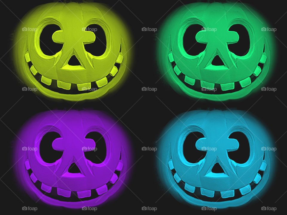 Jack-o-lanterns in living colors.