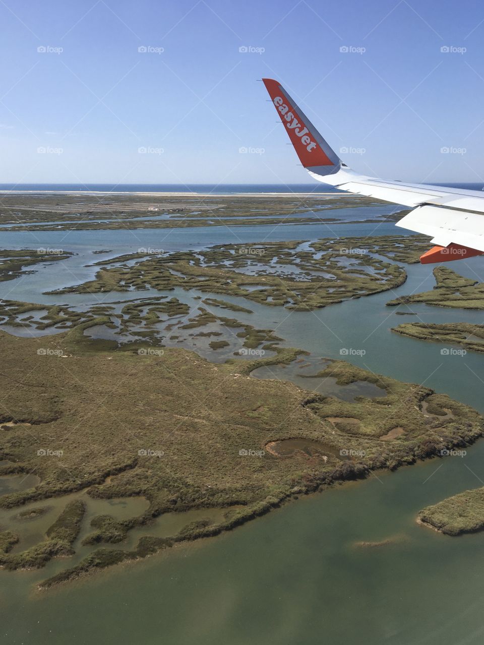 Flying over Ria Formosa magical and preserved natural land