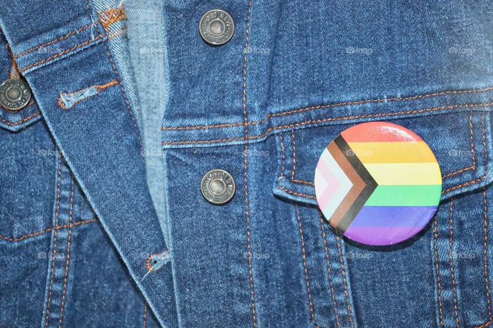 Pride pin on jacket