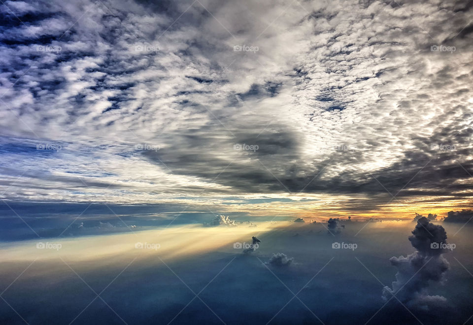 unusual cloud formation during sunset over Thailand